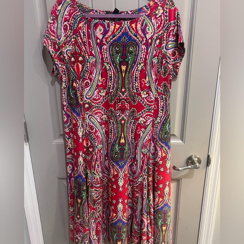 Lauren Ralph Lauren paisley fit & flare dress 1X